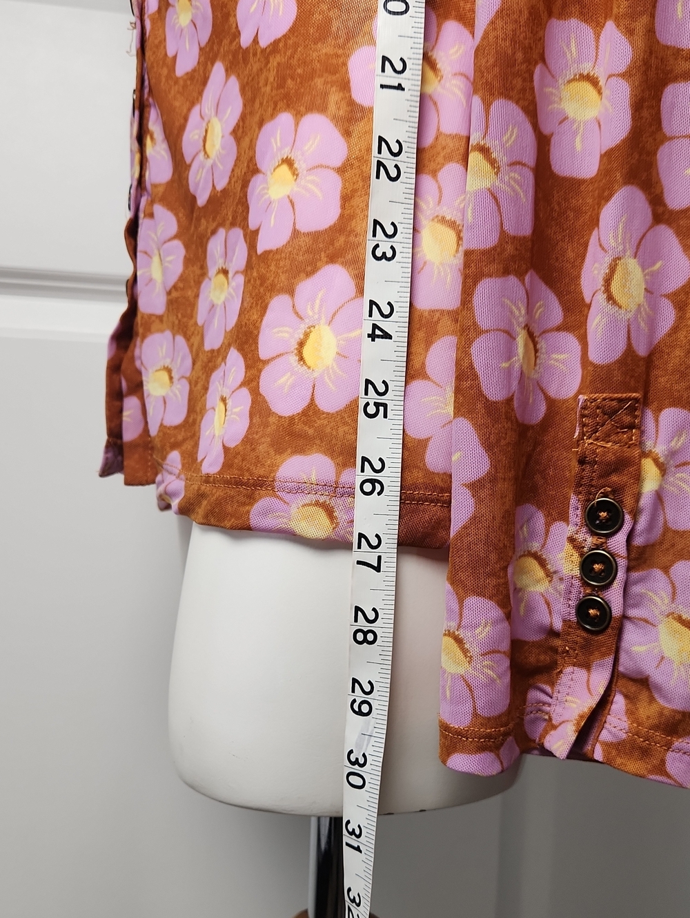Free People Brown And Lavender Floral Long Sleeve Sheer Button Down Shirt Size S - Picture 5 of 11